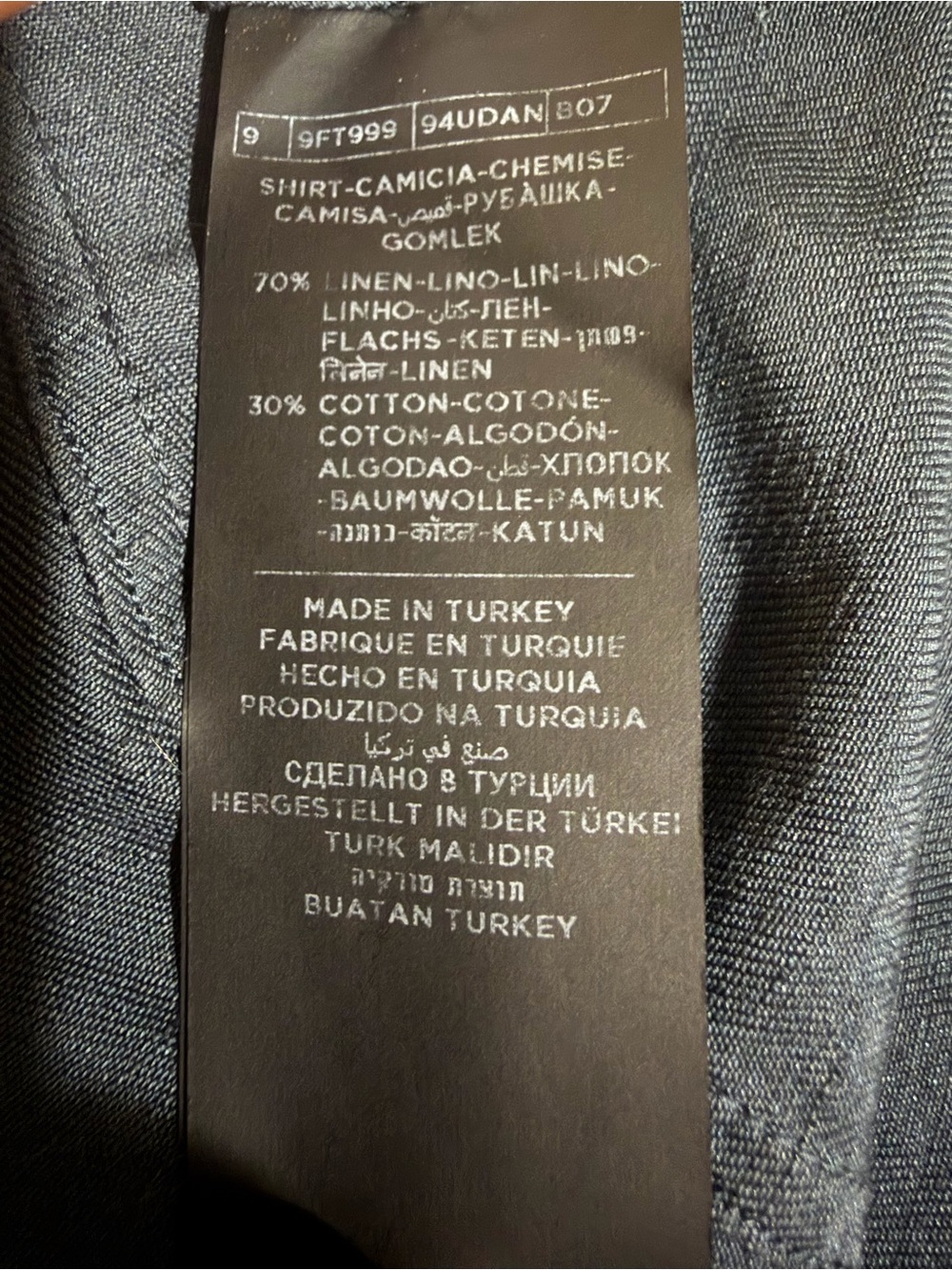 Tom Ford Military Shirt Mens 41 16 Blue Linen Cotton Button Down Luxury Large - Picture 13 of 15